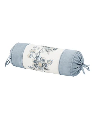 J Queen New York Garden Bloom Neckroll Decorative Pillow, 7" x 17"