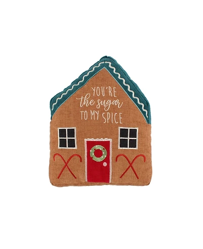 Levtex Gnome for the Holidays Gingerbread House Decorative Pillow, 11" x 15"