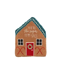 Levtex Gnome for the Holidays Gingerbread House Decorative Pillow, 11" x 15"