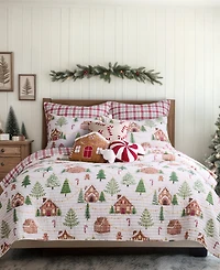 Levtex Gingerbread Village Embroidered Decorative Pillow, 14" x 15"