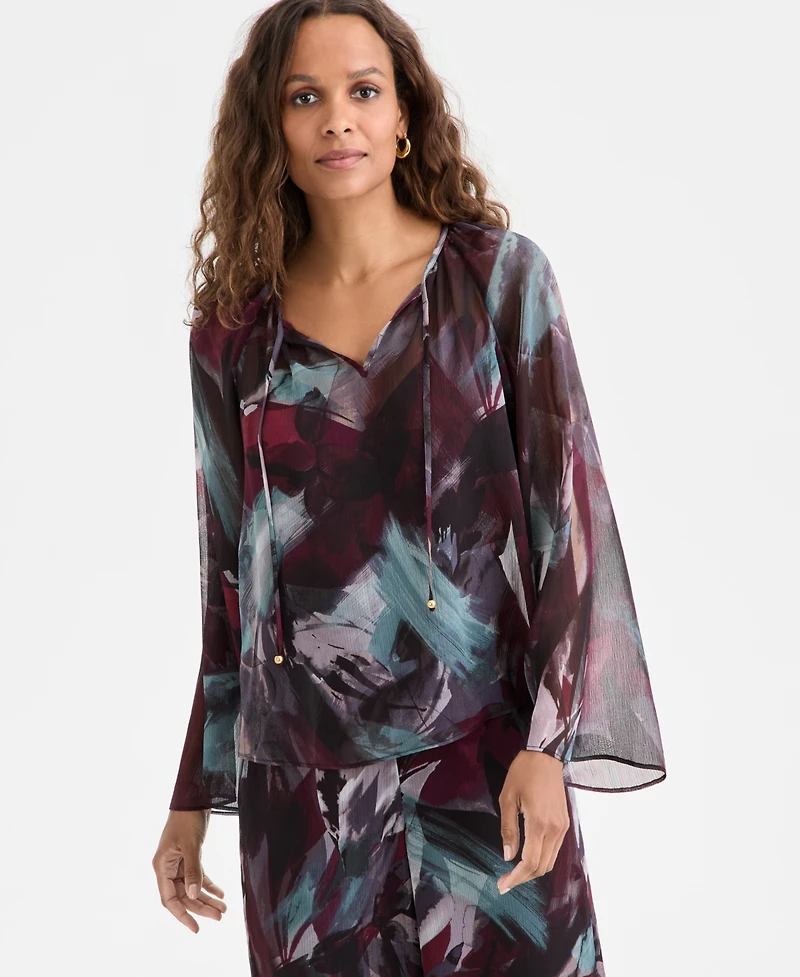 I.n.c. International Concepts Petite Tie-Front Top, Macy's Exclusive