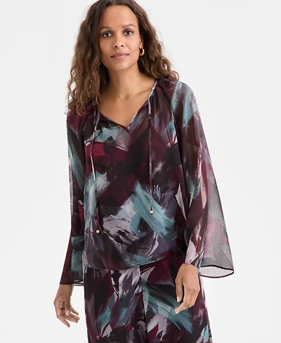 I.n.c. International Concepts Petite Tie-Front Top, Macy's Exclusive