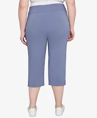 Hearts Of Palm Plus Solid Tech Stretch Capri Pants