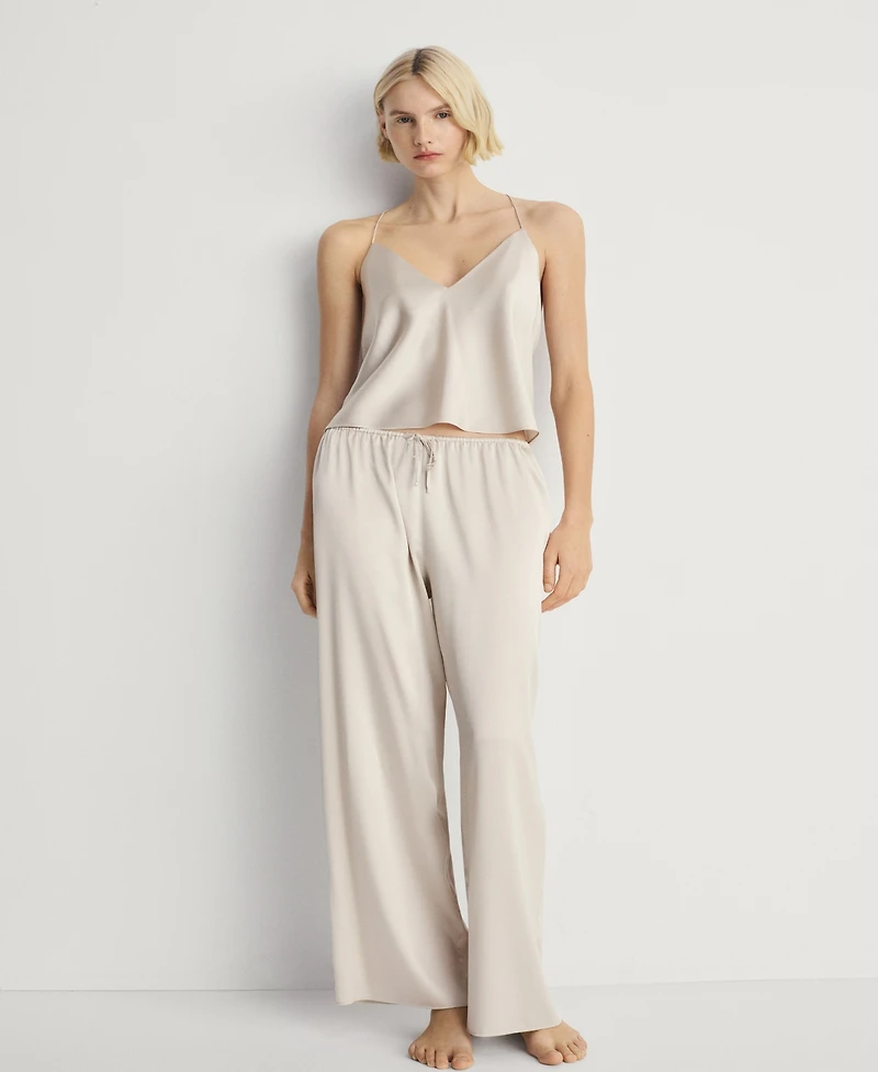 Mango Women's Silk Pajama Pants