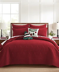 Levtex O Christmas Tree Stitching 2-Pc. Sham Set, European