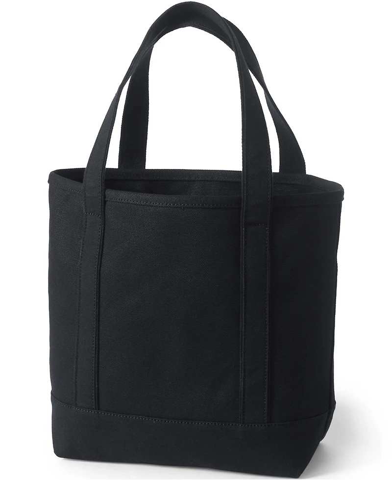 Lands' End Medium Solid Color 5 Pocket Open Top Canvas Tote Bag