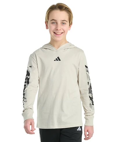 adidas Big Boys Hooded Camo Lineage T-Shirt