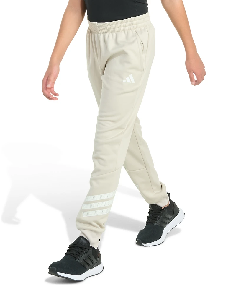 adidas Big Boys Elastic Waistband 3-Stripe Jogger Pants