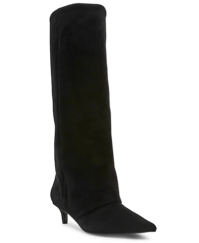 Steve Madden Women's Luca Wide-Calf Slouchy Kitten-Heel Dress Boots