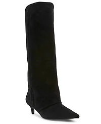 Steve Madden Women's Luca Wide-Calf Slouchy Kitten-Heel Dress Boots