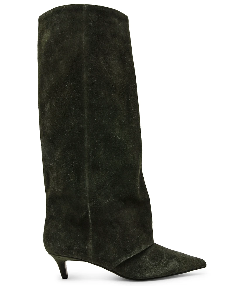 Steve Madden Women's Luca Slouchy Kitten-Heel Dress Boots