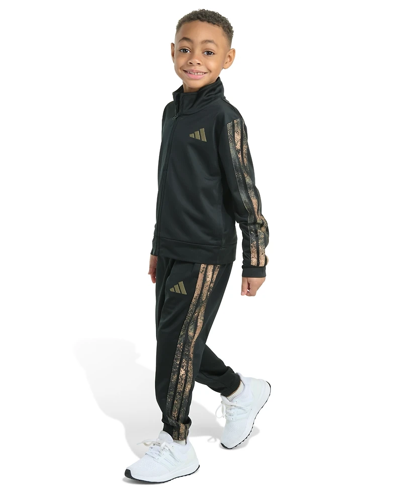 adidas Toddler and Little Boys 3 Stripe Jacket Joggers Pant Set