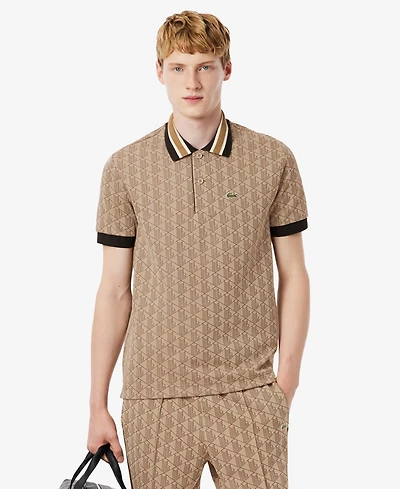 Lacoste Men's Classic Fit Monogram Jacquard Polo Shirt