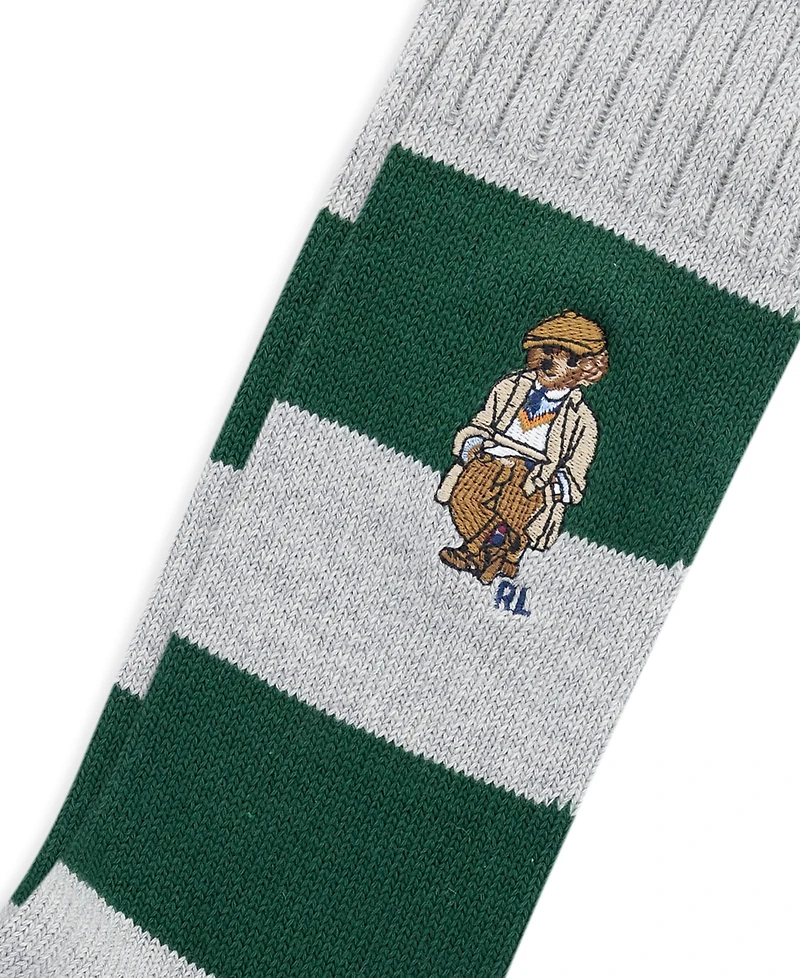 Polo Ralph Lauren Men's Embroidered Rugby Bear Crew Socks
