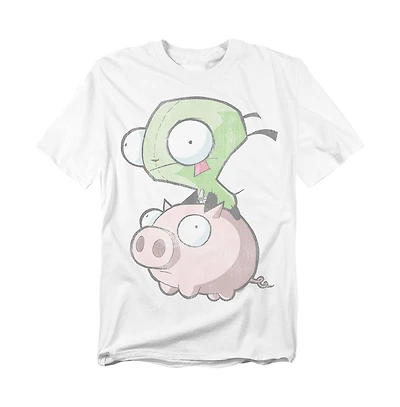 Logovision Men's Invader Zimgir And Pig T-Shirt
