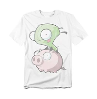 Logovision Men's Invader Zimgir And Pig T-Shirt