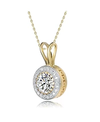Classy Clear Cubic Zirconia Round Solitaire Pendant Necklace