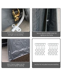 Outsunny 9' x 8' Garden Storage Tent Bike Shed w/ Metal Frame & Zipper Doors