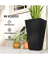 Outsunny 28" Tall Plastic Flower Pot, Set of 3