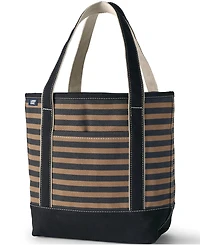 Lands' End Medium Print 5 Pocket Open Top Canvas Tote Bag