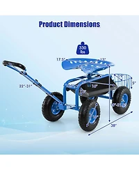 Garden Cart Rolling Work Seat