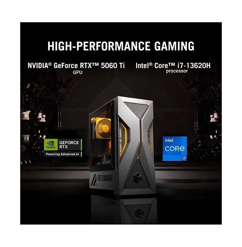 Asus Tuf Gaming T500 Desktop Intel i7 13620H 16GB Ram Nvidia GeForce Rtx 5060 Ti 1TB Ssd Storage