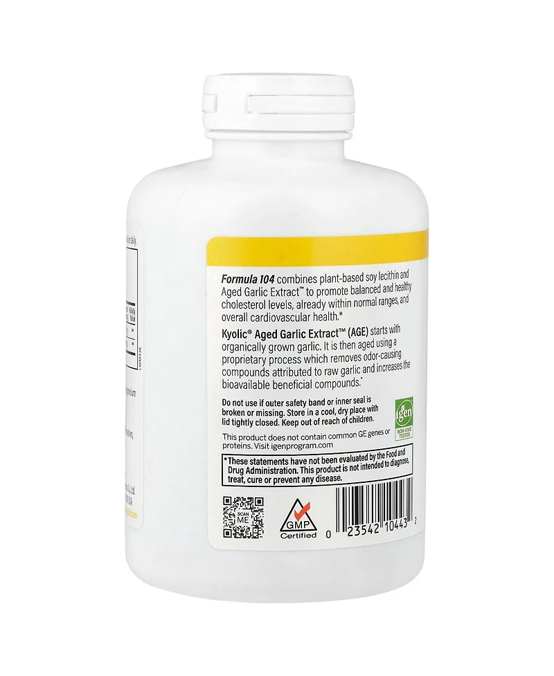 Kyolic Aged Garlic Extract Cholesterol Health Formula 104