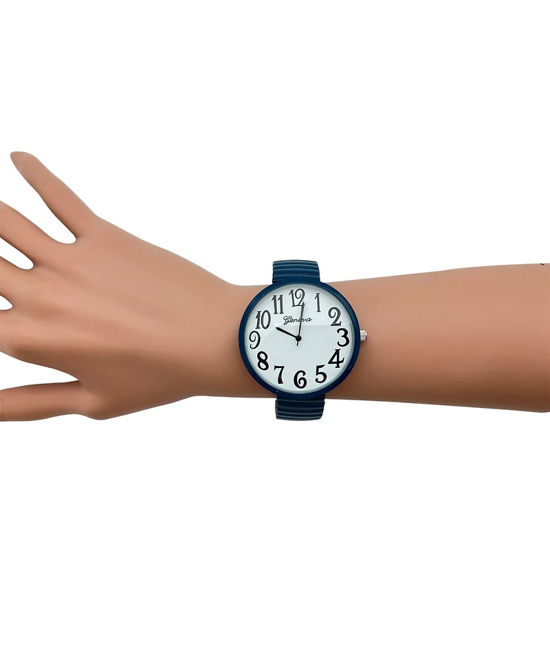 Navy Big Face Fun Colors Women Watch