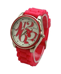 Olivia Pratt Hot Pink Round Big Face with Colorful Numbers Women Watch