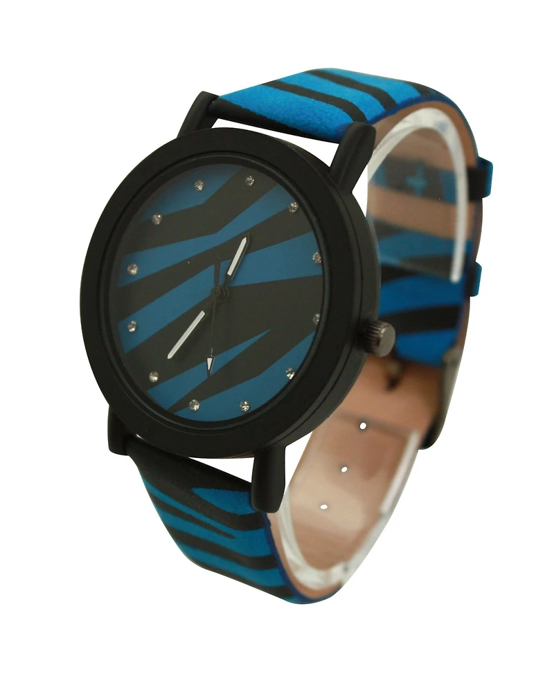Olivia Pratt Blue Zebra Colorful Strap Women Watch