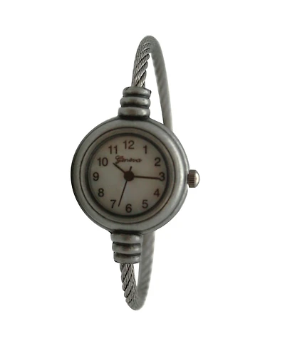 Olivia Pratt Pewter Thin Swirl Delicate Bangle Women Watch