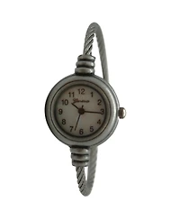 Olivia Pratt Pewter Thin Swirl Delicate Bangle Women Watch