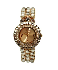 Olivia Pratt Gold Shiny Rhinestones Metallic Women Watch