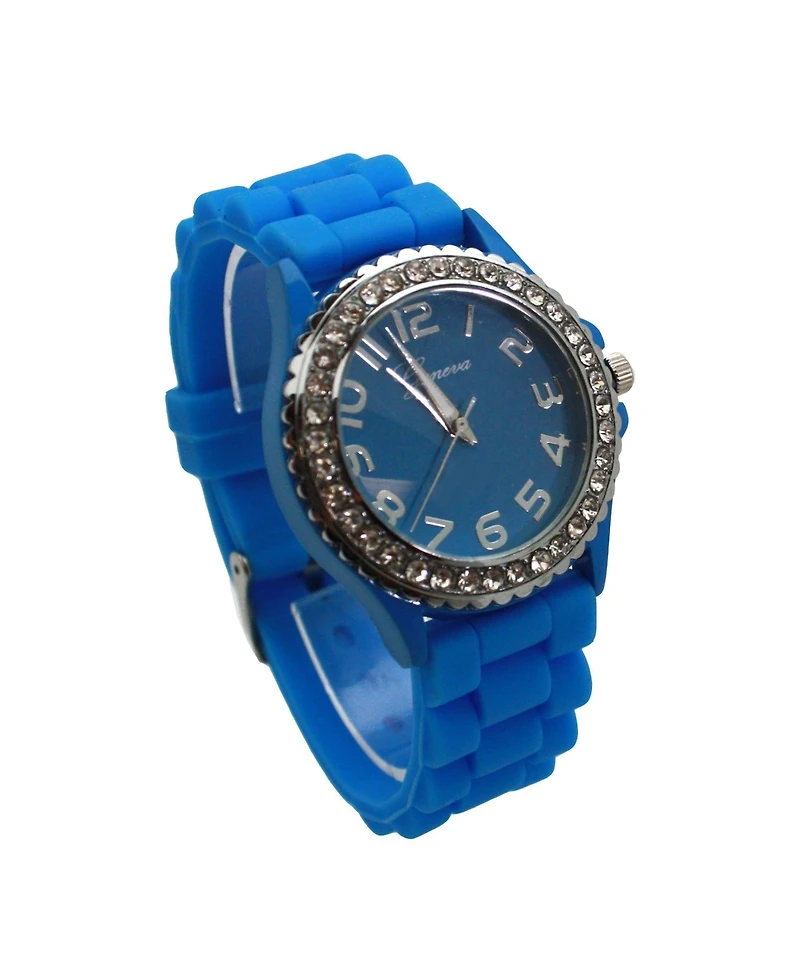 Olivia Pratt Every Day Silicone and Rhinestones Colorful Women Watch