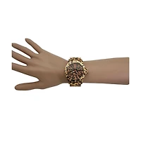 Rose Leopard Womens Animal Print Metal Watch