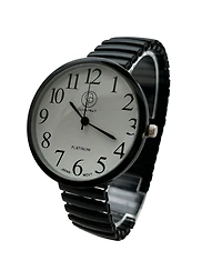 Olivia Pratt Black Stretch Band Big Face Shiny Colors Women Watch