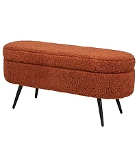 Nordlys - Terracotta Boucle Storage Bench Modern Design Style Upholstery Entry