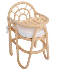 Rattan Baby High Chair Beige Exotic Boho Bedroom