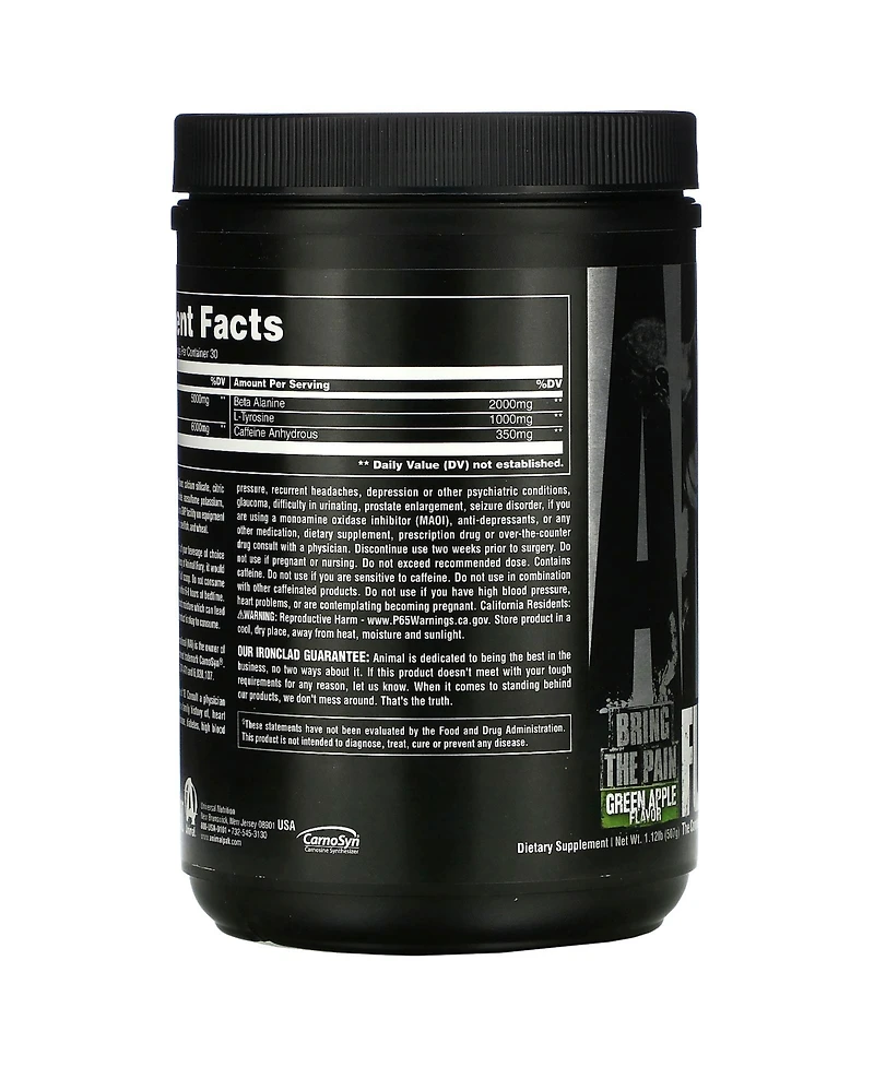 Animal Fury Essentials Pre Workout Green Apple