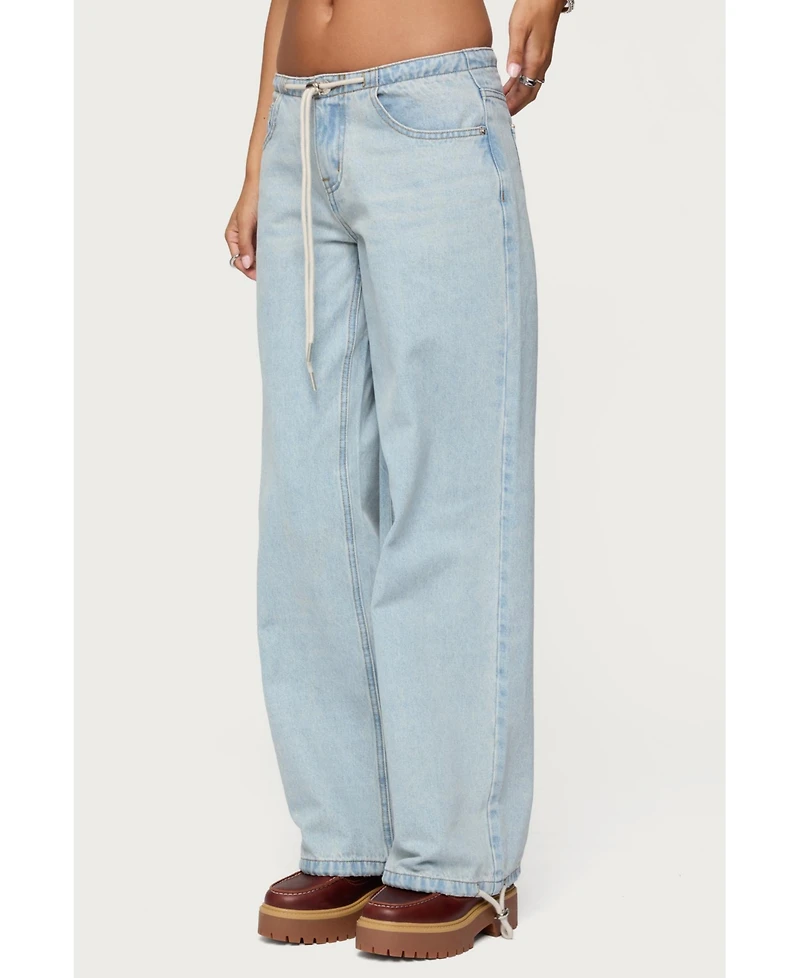 Edikted Women's Meggie Low Rise Jeans