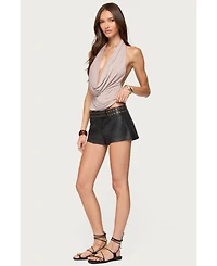 Edikted Womens Dylan Cowl Neck Halter Top