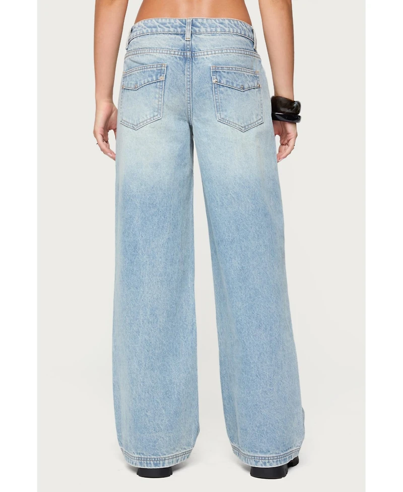 Edikted Women's Dema Western Low Rise Jeans