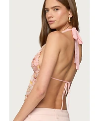 Edikted Women's Mermaid Backless Sequin Split Front Top