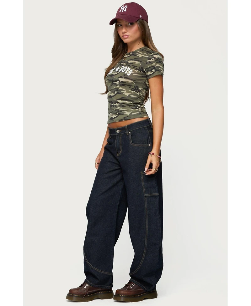 Edikted Women's Nika Camo Cowboys T Shirt