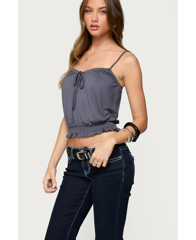 Edikted Women's Ripley Tie Front Tank Top