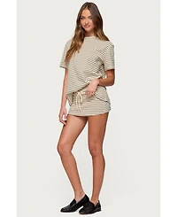 Edikted Women's Brena Striped Oversized T Shirt