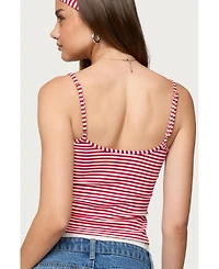 Edikted Womens Two Piece Striped Headband Tank Top