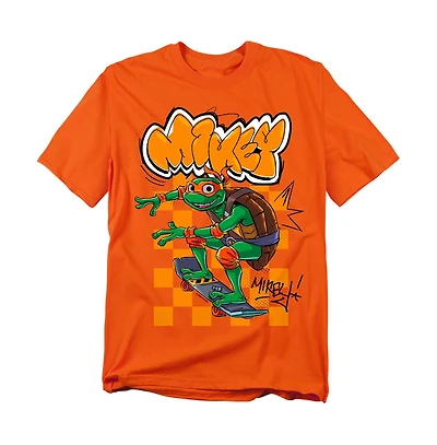 Logovision Men's Tales Of The Teenage Mutant Ninja Turtles Mikey Skateboard T-Shirt