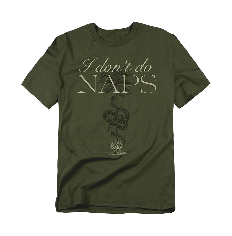 Logovision Men's White Lotus I Don't Do Naps T-Shirt
