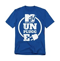Logovision Men's Unplugged Circular Stacked Mtv Logo T-Shirt